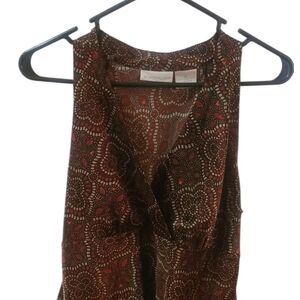 Worthington Women's Sleeveless Floral Blouse - Red and Brown
